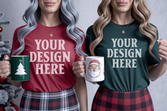 Bella Canvas 3001 Christmas Couple Mockup ,3001 Couple Mock Product Image 1