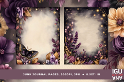 Mystical Night Forest Journal Pages. Celestial Writing Paper Product Image 1