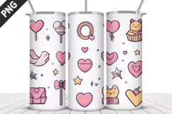 Lovely Hearts Tumbler Design | Valentine's Day Tumbler Wrap Product Image 5