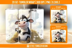 Highland Cow Tumbler Wrap Designs, Sublimation Wrap Product Image 1