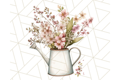Watering Can Flowers PNG, Rustic Floral Watercolor Clipart Product Image 2