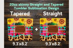 Custom Sunflower Leopard Glitter Serape 20 oz skinny tumbler Product Image 3