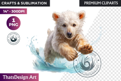 Watercolor Polar Bear Arctic Wildlife animal Illustration Product Image 1