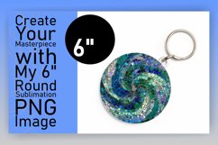 Abstract Mosaic Round Design with Floral Keychain Product Image 1