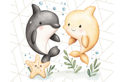 Cute Animal Friends Clipart PNG, Whimsical Spring Animal Duo Product Image 5