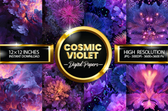 Cosmic Violet Digital Papers - 04 variations Product Image 1