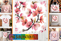 Sweet TOTE BAG Gift Ideas PNG, Flower Pattern Product Image 1