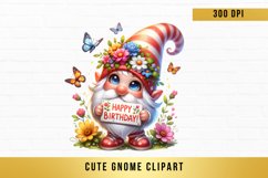 watercolor cute gnome clipart, birthday gnome sublimation Product Image 1