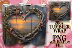 Serene Summer Tumbler Sublimation - 3D Heart Frame Product Image 1