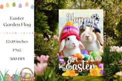 Easter Bunny Garden Flag Print, Easter Basket Garden Flag Product Image 1