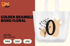 Golden Bramble Boho Floral Monogram Product Image 1