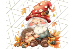Fall Gnome PNG Clipart, Cute Autumn Gnomes with Pumpkins Product Image 5