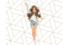Patriotic Fashion Girl Clipart PNG for 4th of July Product Image 5