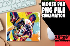 Expressive Colorful Dog Mouse Pad Design PNG Product Image 1