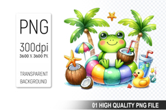 Summer Animals Clipart PNG Bundle, Tropical Summer Animals Product Image 4