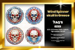 Skull in Greece Flag Wind Spinner Sublimation - 04 Variation Product Image 1