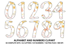 Baby Shower Watercolor Alphabet and Numbers Clipart PNG Product Image 5