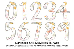 Baby Shower Watercolor Alphabet and Numbers Clipart PNG Product Image 5