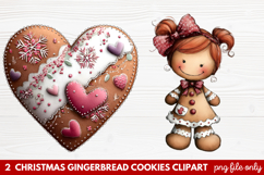 Christmas Gingerbread Cookies Clipart | Cute Holiday Cookie Product Image 1