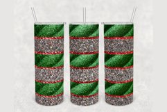 Green Silver Faux Glitter 20oz sublimation design tumbler Product Image 1