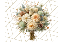 Fall Flower Bouquets Clipart PNG, Autumn Floral Clip Art Product Image 5