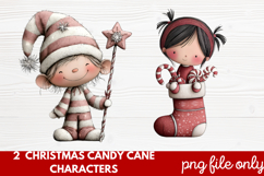 Christmas Candy Cane Characters Clipart Product Image 1