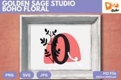 Golden Sage Studio Boho Floral Monogram Product Image 1