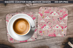Valentine Coaster Sublimation, Valentine Coaster PNG Design Product Image 1