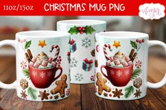 Hot cocoa mug PNG wrap, Christmas coffee mug PNG Product Image 1