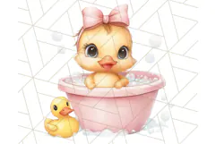 Farm Animal Babies in Bubble Bath PNG, Nursery Clipart Product Image 5