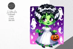 Halloween clipart, Bride of Frankenstein, Kids Halloween Product Image 1