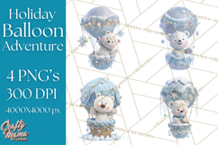 Winter Hot Air Balloon Clip Art for Crafts &amp; Design Product Image 1