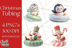Christmas Characters Snow Tubing PNG Product Image 1