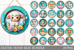 Easter Animals Door Sign Bundle . Easter Door Sign Design Product Image 1