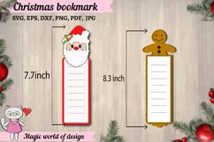 Christmas Bookmark SVG, LayeredS anta Claus gingerbread Product Image 2