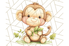 Pastel Safari Jungle Baby Animals PNG Clipart, Nursery Product Image 5