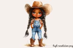Little Cowgirl Clipart Sublimation PNG Product Image 1