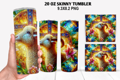 Lamb Skinny Tumbler 20oz Wrap Design, Easter Tumbler Product Image 1