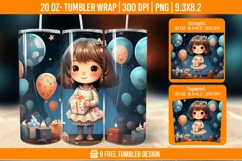 Cute Birthday Tumbler Wraps, Sublimation Wrap Product Image 1