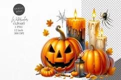 Halloween clipart, Candles clipart, Autumn clipart Product Image 1