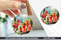 Keychain Sublimation - Summer Keychain PNG Design Product Image 1