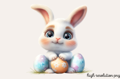 Cute Easter Bunny Sublimation Clipart PNG Product Image 1