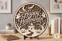 Happy Halloween Sign SVG | Haunted House Door Hanger Product Image 1
