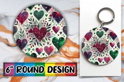 Cheerful Circle Keychains Design PNG, Heart Product Image 1