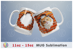 3D Hole in Brick Wall Photo Frame Pattern - 11oz-15oz Mug. Product Image 1