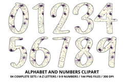 Halloween Alphabet Clipart PNG, watercolor letters doodle Product Image 5