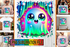 Sweet TOTE BAG Gift Ideas PNG, 3D Cute Ghost Product Image 1