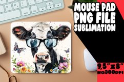 Tranquil Cow Sublimation Mouse Pad - Peaceful Farmhouse Retr Product Image 1
