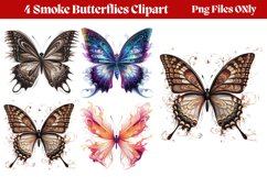 Smoke Butterflies Clipart PNG Product Image 1
