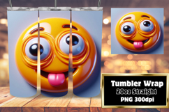 VIBRANT 20oz Gift Tumbler Design , 3D Emoji Product Image 1